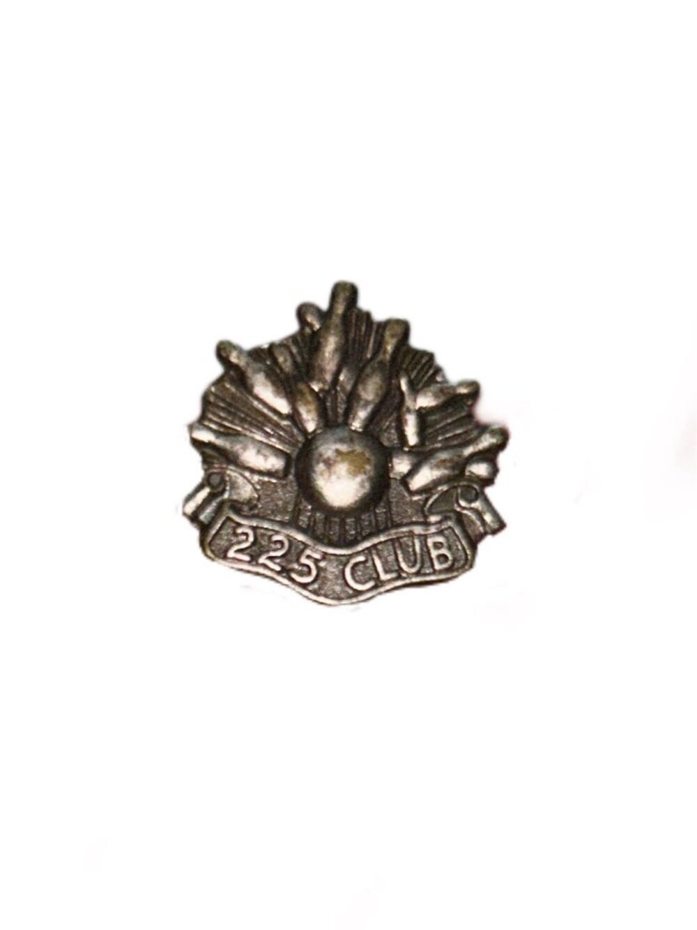 Silver-tone Bowling 225 Club Vintage Lapel Pin